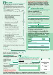 Form D1 Application for a Driving Licence - United Kingdom, Page 2