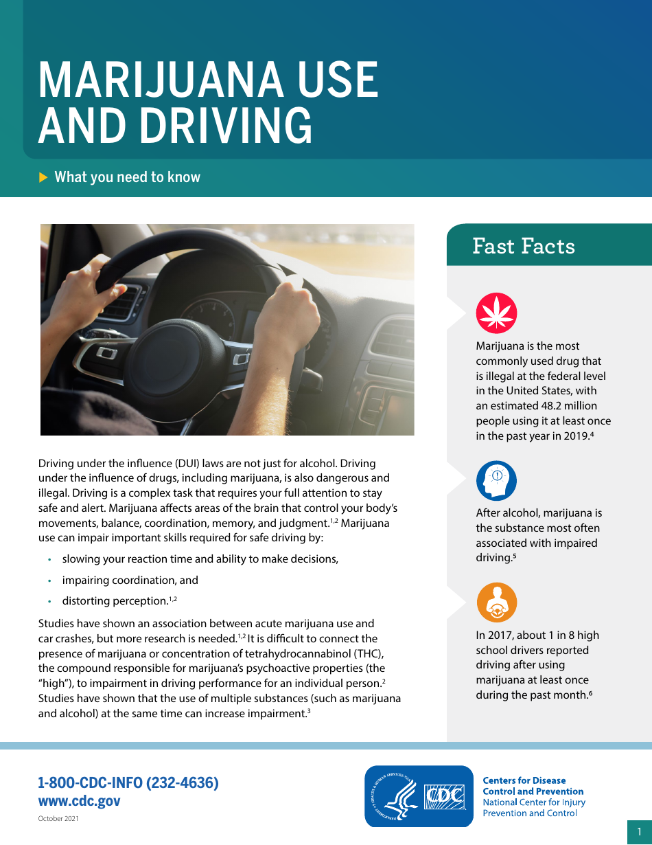 Marijuana Use and Driving - What You Need to Know, Page 1