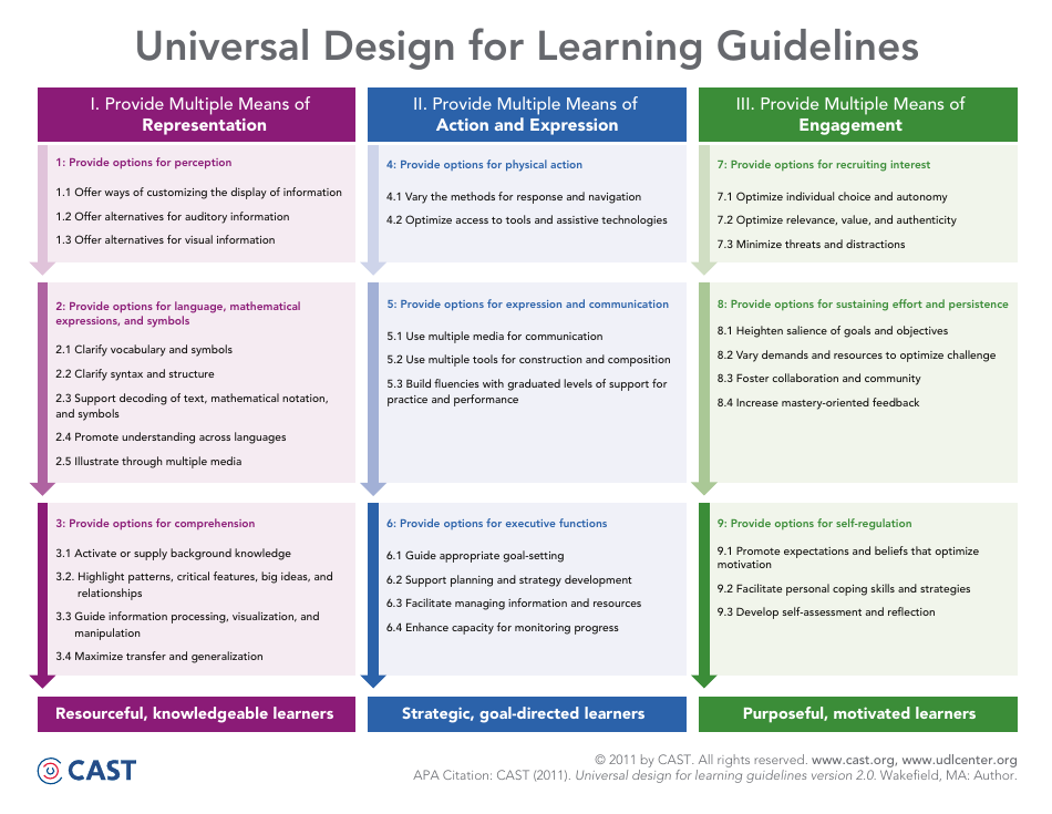 Universal Design for Learning Guidelines Preview Image