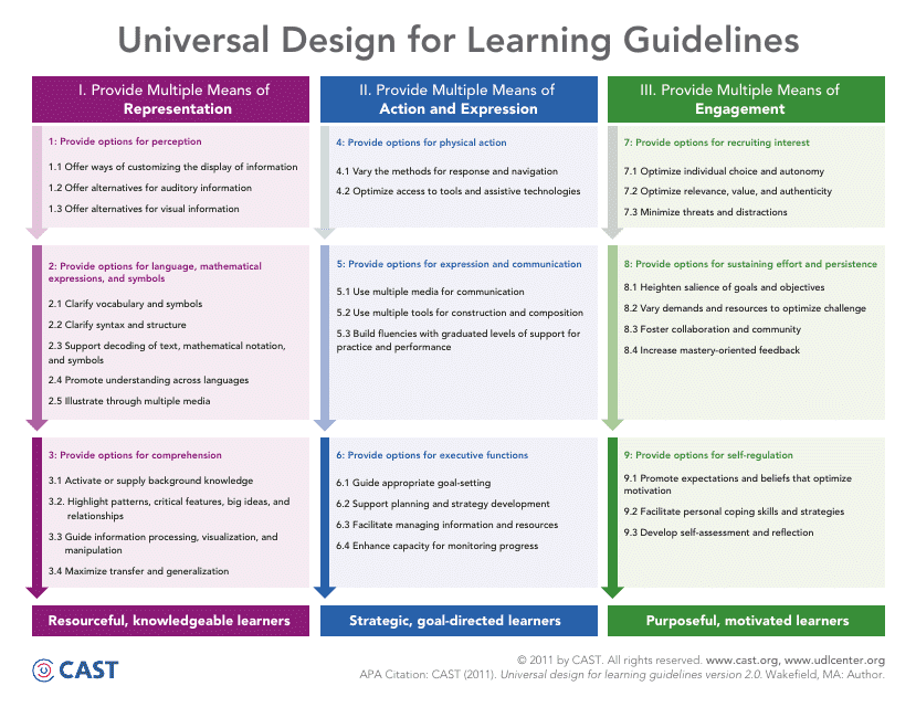 Universal Design for Learning Guidelines Preview Image