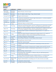 School Calendar 2022 to 2023 - New York, Page 2