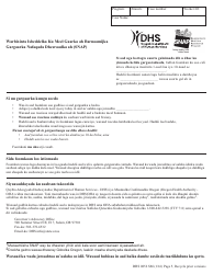 Form DHS0852 Interim Change Report for Supplemental Nutrition Assistance Program (Snap) - Oregon (Somali)