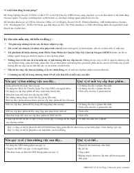 Form DHS0852 Interim Change Report for Supplemental Nutrition Assistance Program (Snap) - Oregon (Vietnamese), Page 2
