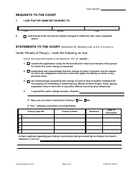 Form CVNC11F Application for Change of Name for an Adult - Arizona, Page 3