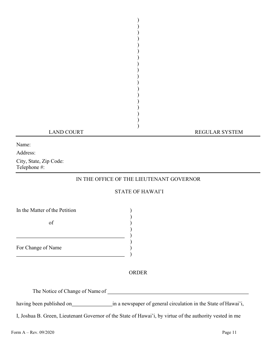 Form A Name Change of Individual - Hawaii, Page 11