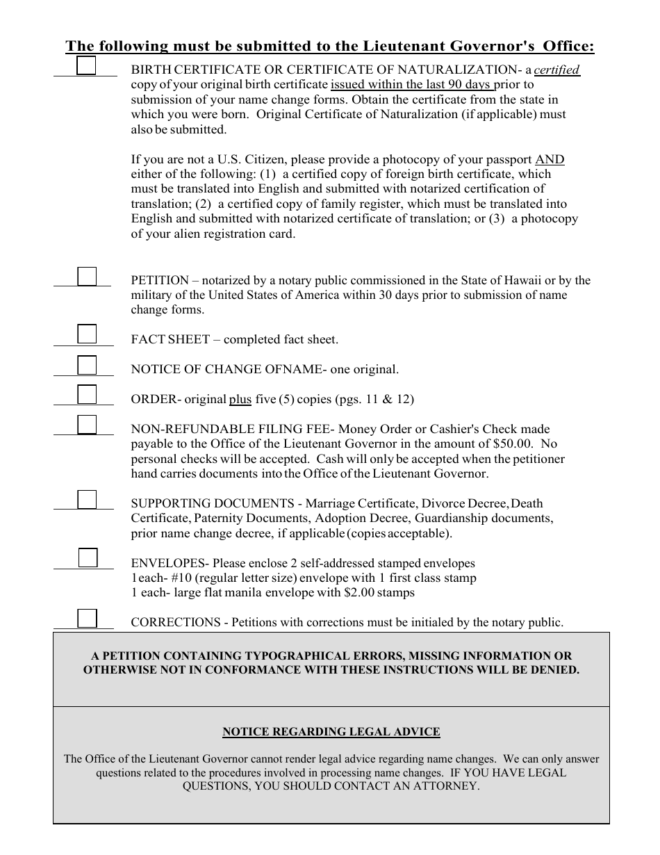 Form A Name Change of Individual - Hawaii, Page 5
