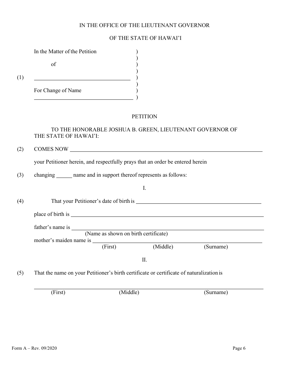 Form A Name Change of Individual - Hawaii, Page 6