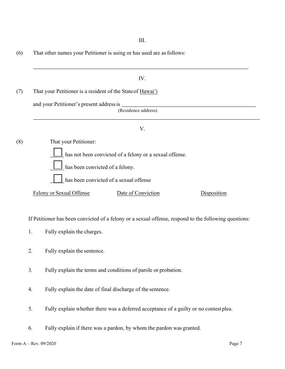 Form A Name Change of Individual - Hawaii, Page 7
