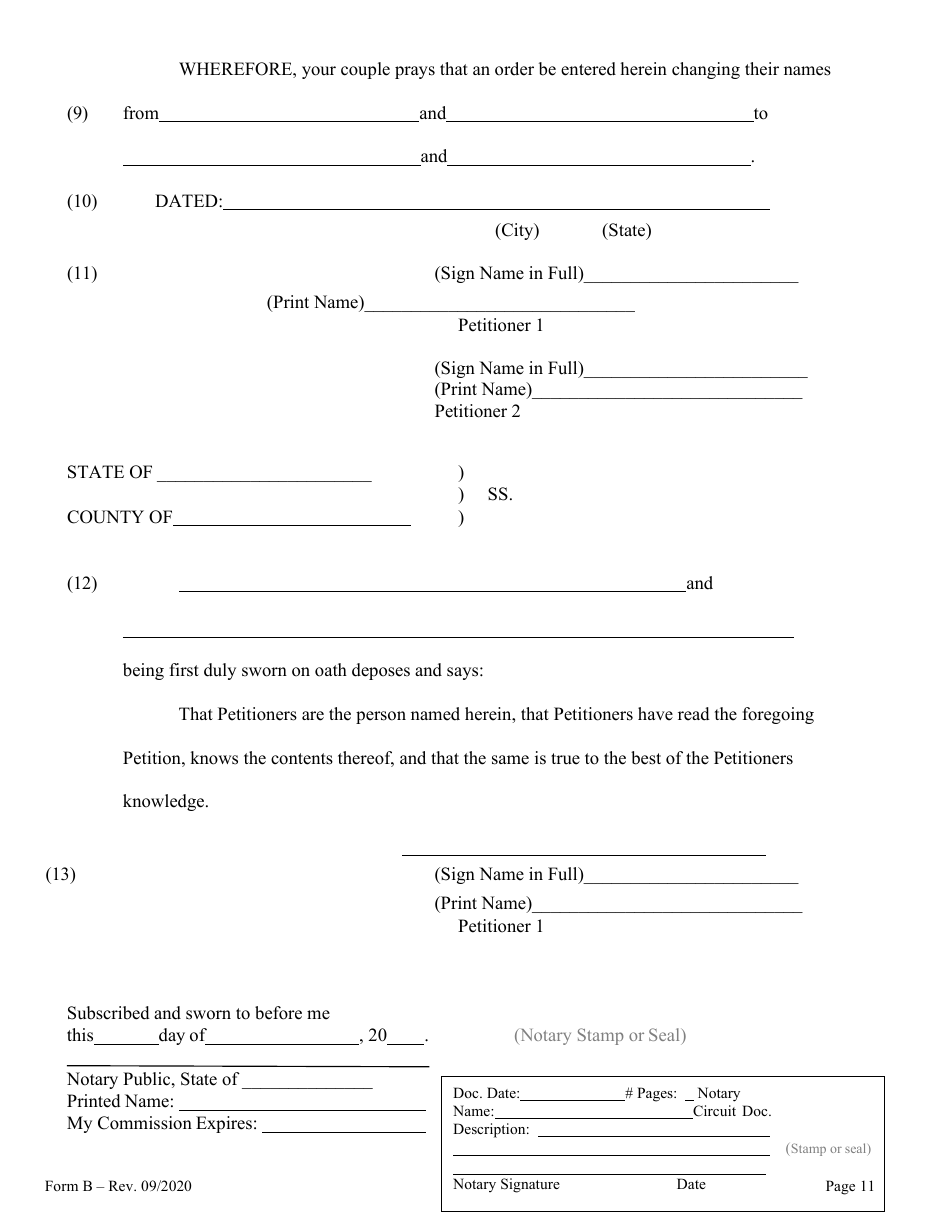 Form B Name Change for Couple - Hawaii, Page 11