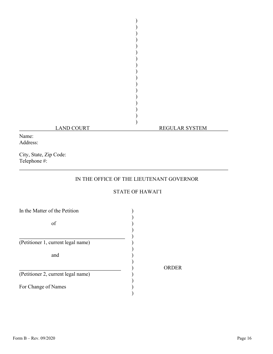 Form B Name Change for Couple - Hawaii, Page 16