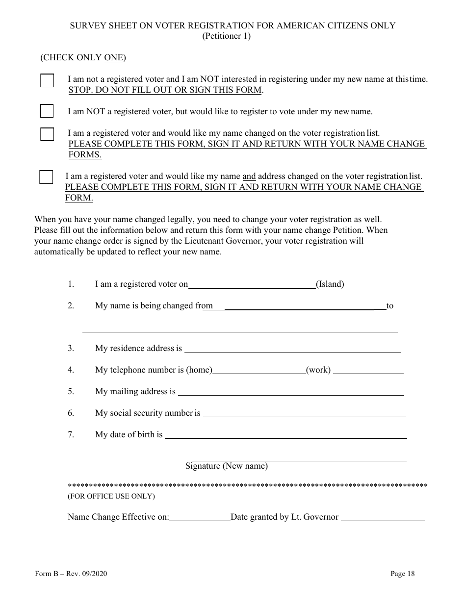 Form B Name Change for Couple - Hawaii, Page 18