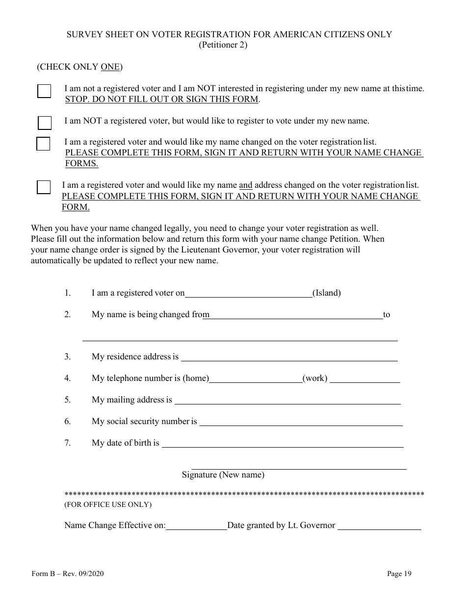 Form B - Fill Out, Sign Online and Download Fillable PDF, Hawaii ...