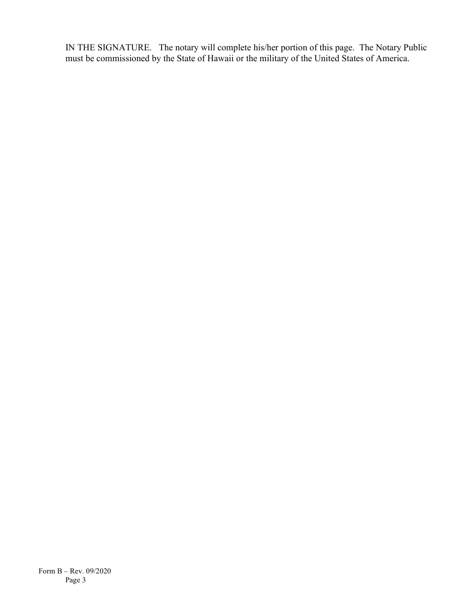 Form B Name Change for Couple - Hawaii, Page 3