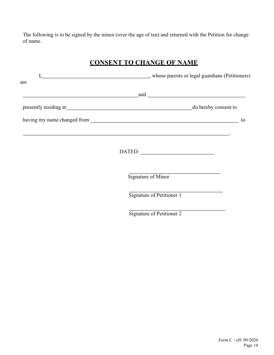 Form C Name Change of Minor by Both Parents or Legal Guardian - Hawaii, Page 15