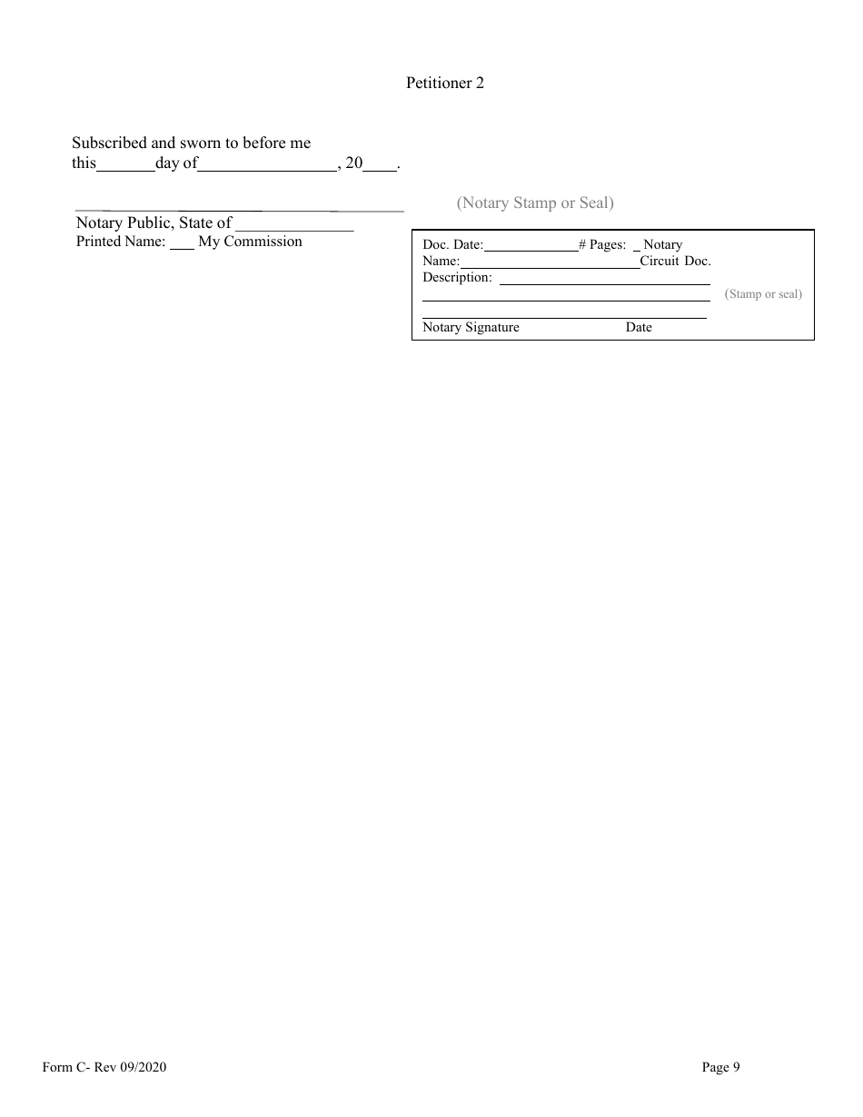 Form C Name Change of Minor by Both Parents or Legal Guardian - Hawaii, Page 9