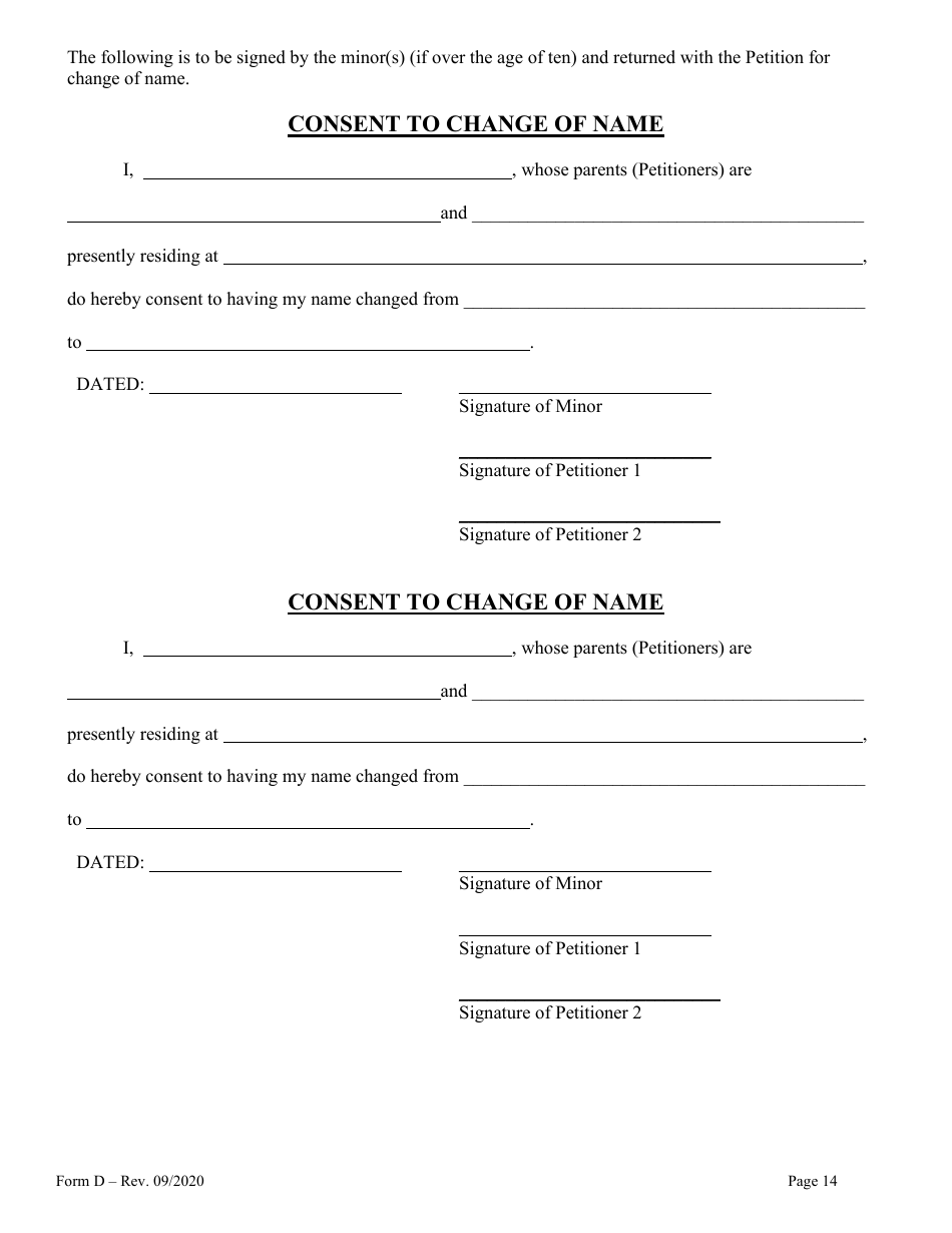 Form D Name Change for Family - Hawaii, Page 14