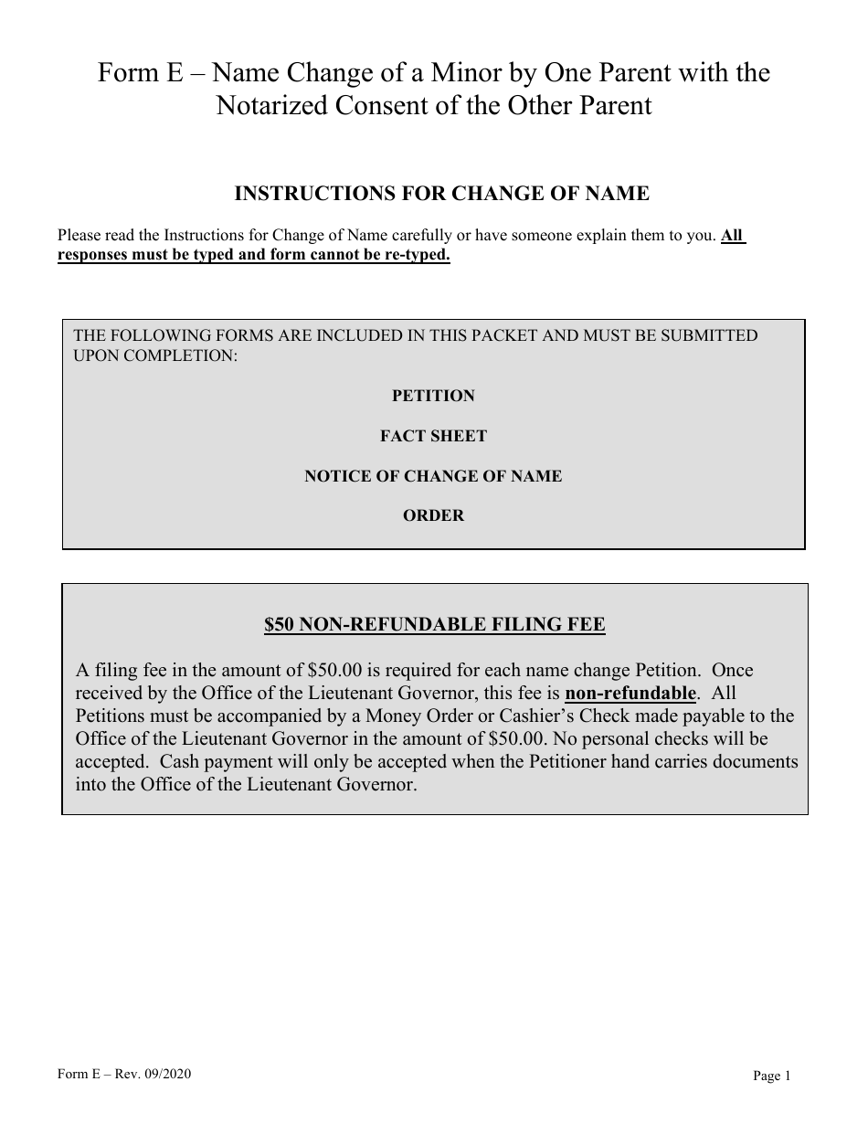 Form E Fill Out, Sign Online and Download Fillable PDF, Hawaii