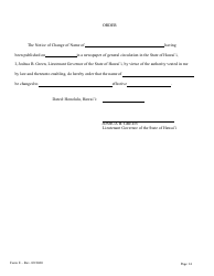 Form E Name Change of a Minor by One Parent With the Notarized Consent of the Other Parent - Hawaii, Page 15