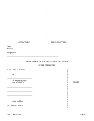 Form F Name Change of Parent and Minor Children With the Notarized Consent of the Other Parent - Hawaii, Page 19