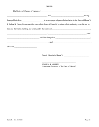 Form F Name Change of Parent and Minor Children With the Notarized Consent of the Other Parent - Hawaii, Page 20