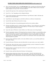 Form F Name Change of Parent and Minor Children With the Notarized Consent of the Other Parent - Hawaii, Page 2