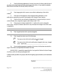 Minor Child Name Change With Consent of Other Parent - Indiana, Page 5