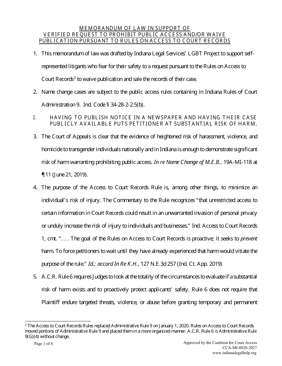 Minor Child Name Change Without Consent of Other Parent - Indiana, Page 17