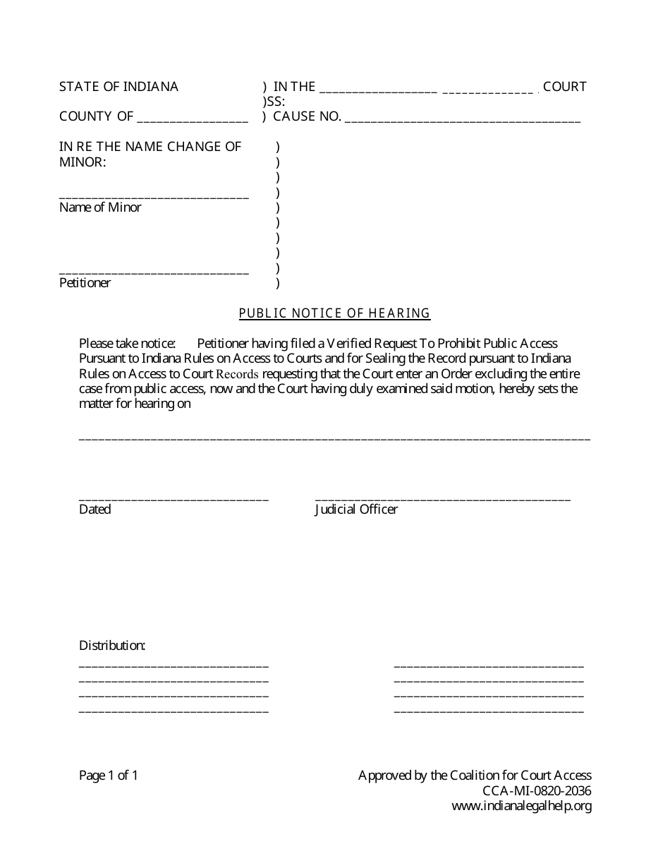 Minor Child Name Change Without Consent of Other Parent - Indiana, Page 23