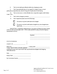 Adult Name Change Form - Indiana, Page 3
