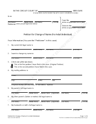 Document preview: Form CAFC401 Petition for Change of Name (For Adult Individual) - Missouri