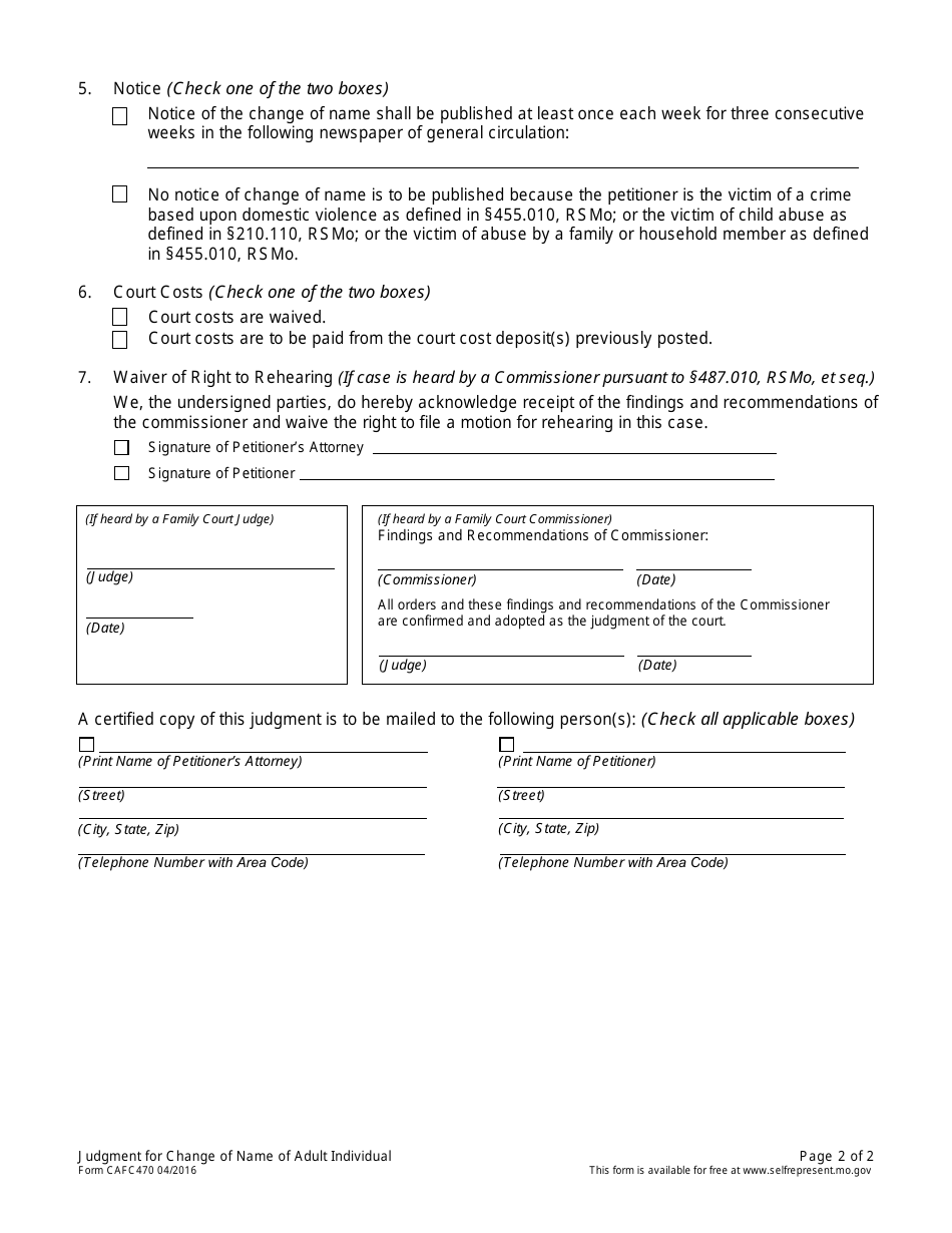 Form CAFC401 - Fill Out, Sign Online and Download Fillable PDF ...