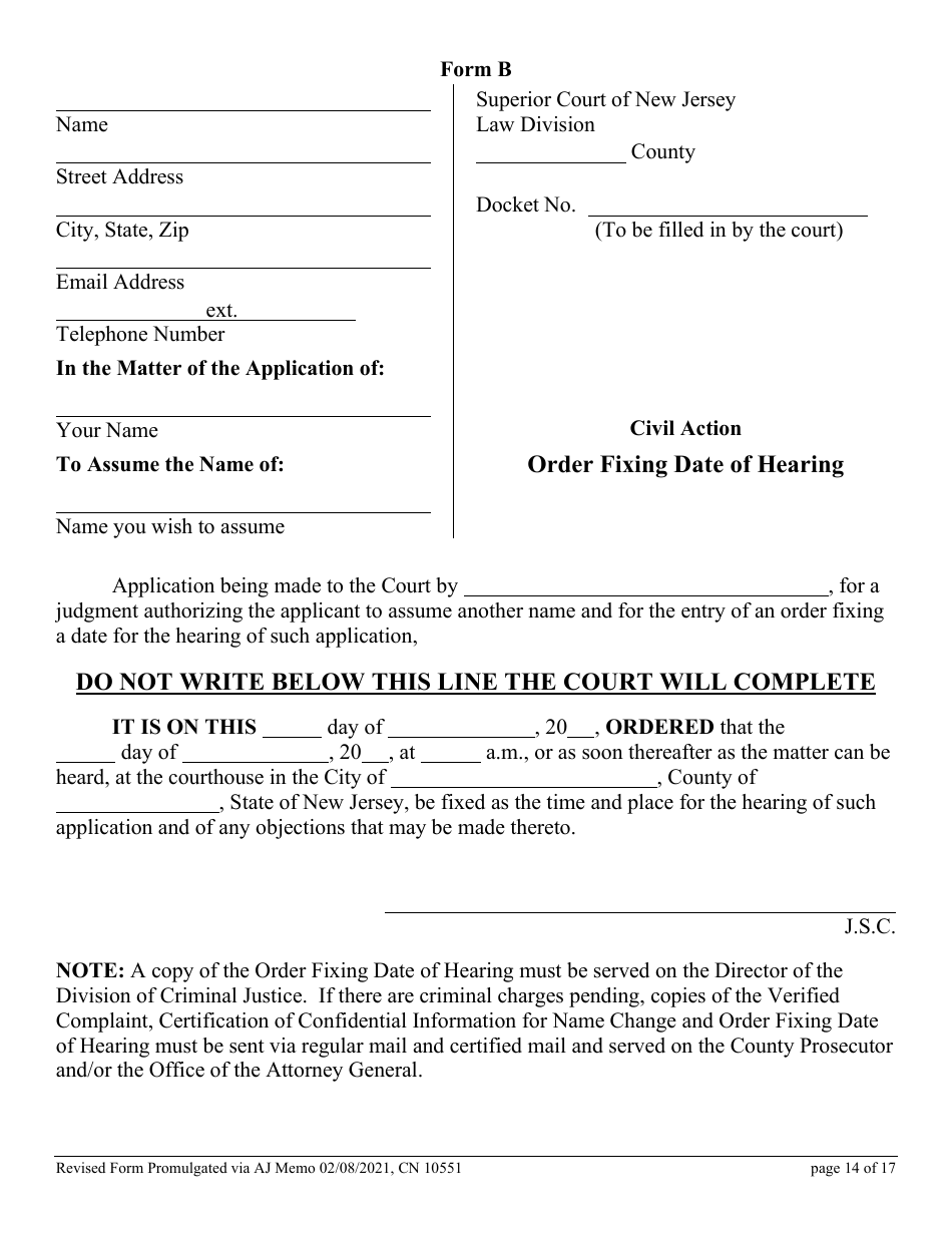 Form CN10551 Name Change Form - Adult - New Jersey, Page 14