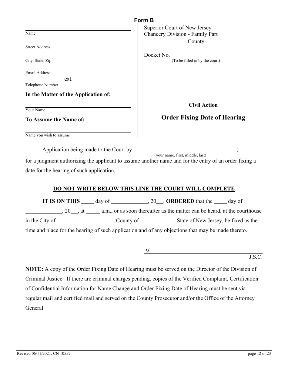 Form CN10552 Name Change Form - Family - New Jersey, Page 12