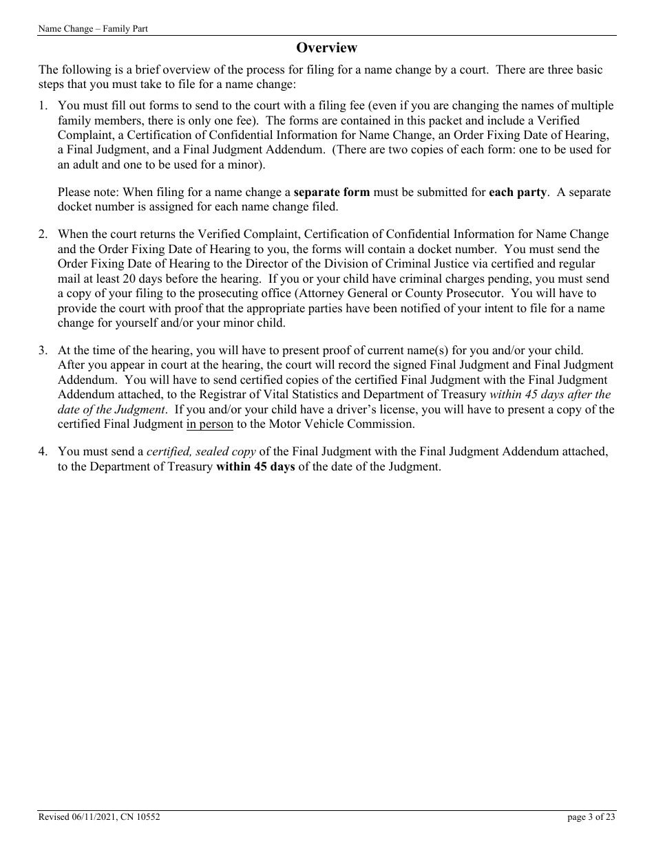 Form CN10552 Name Change Form - Family - New Jersey, Page 3