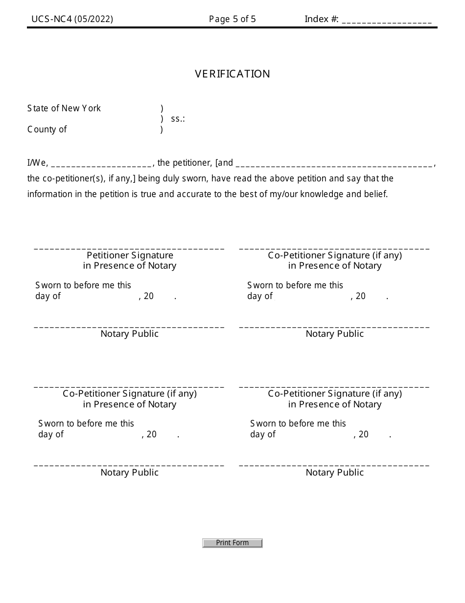 Form UCSNC4 Fill Out, Sign Online and Download Fillable PDF, New