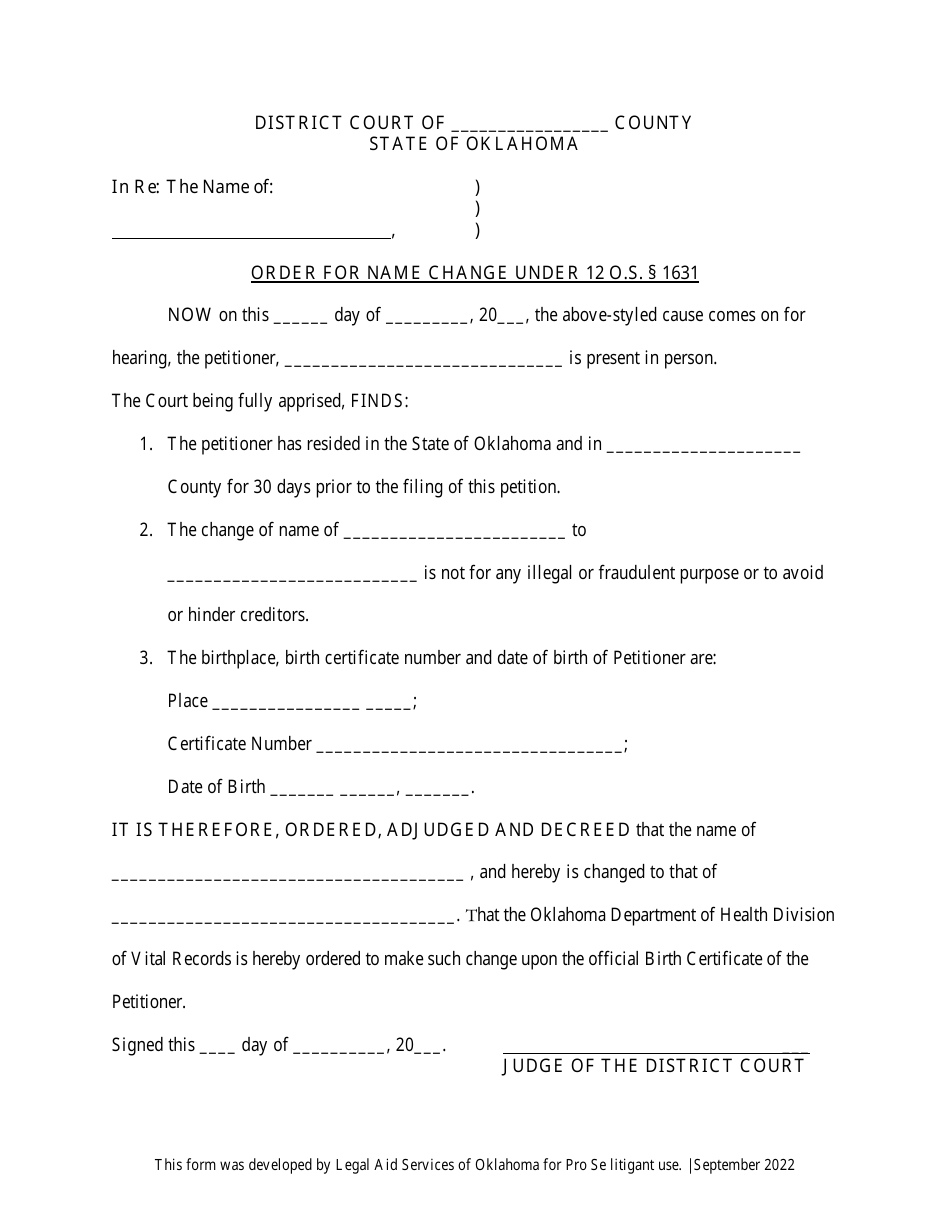 Adult Name Change - Oklahoma, Page 6