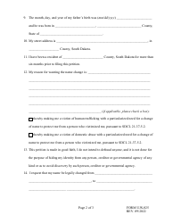 Form UJS-025 Verified Petition for Adult Name Change - South Dakota, Page 2