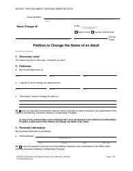 Document preview: Form FM-NCA-100 Petition to Change the Name of an Adult - Texas