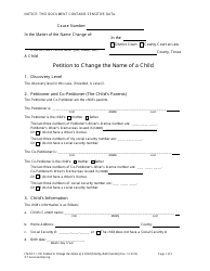 Document preview: Form FM-NCC1-100 Petition to Change the Name of a Child - Texas