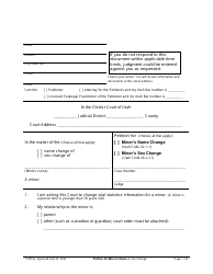 Document preview: Form 1720FAJ Petition for Minor's Name Change or Minor's Sex Change - Utah