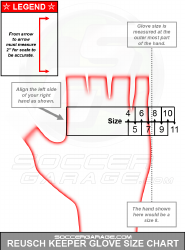 Document preview: Keeper Glove Size Chart - Reusch Red