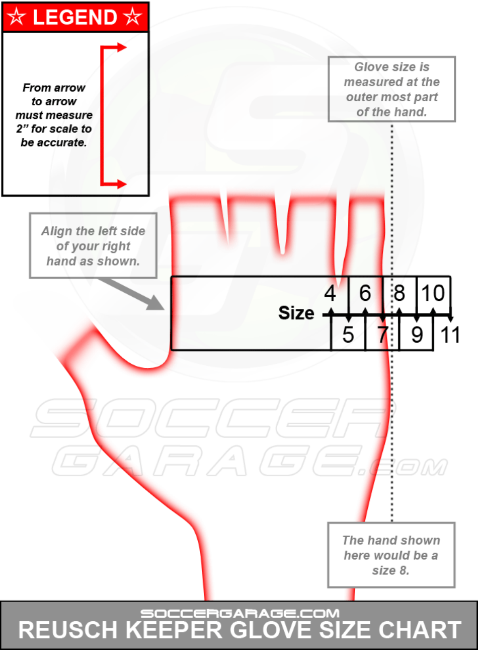 Keeper Glove Size Chart Reusch Red Download Printable PDF