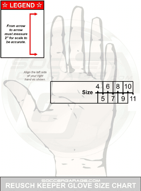 Reusch Beige Keeper Glove Size Chart Preview