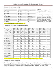 Document preview: Softball Bat Size Chart
