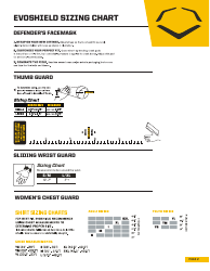 Protective Gear Size Chart - Evoshield, Page 2