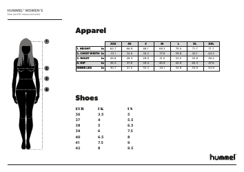 Apparel &amp; Shoes Size Chart - Hummel, Page 2