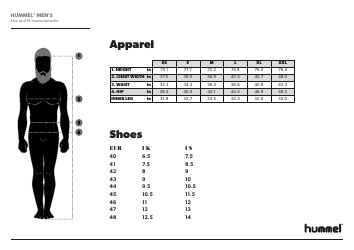 Apparel &amp; Shoes Size Chart - Hummel, Page 3