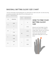 Document preview: Baseball Batting Glove Size Chart
