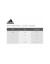 Document preview: Soccer Ball Size Chart - Adidas