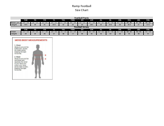 Document preview: Football Pants & Jersey Size Chart - Ramp